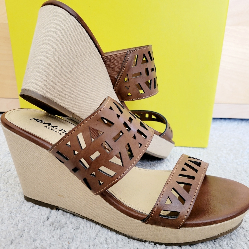 Reaction Kenneth Cole Wedge Slide Sandal Size 7.5 (fits sz 8)